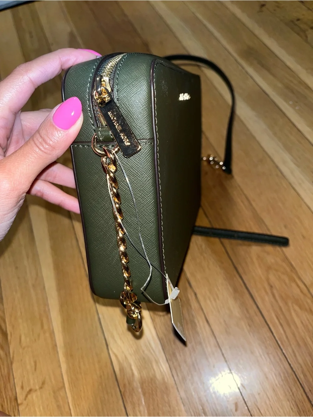 Michael Kors Olive Green JetSet Leather Crossbody Bag *NEW with Tags*
